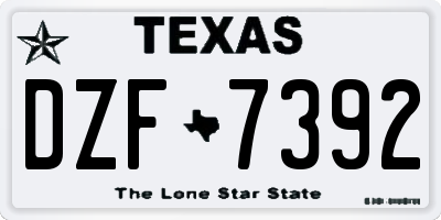 TX license plate DZF7392