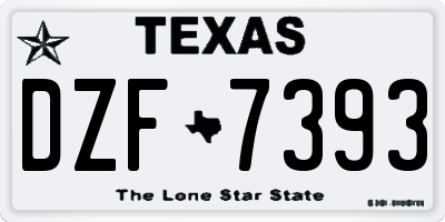TX license plate DZF7393