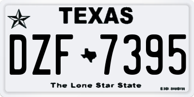 TX license plate DZF7395