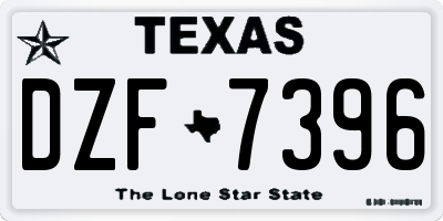 TX license plate DZF7396