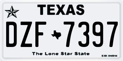 TX license plate DZF7397