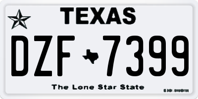 TX license plate DZF7399