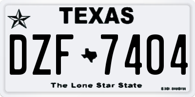 TX license plate DZF7404