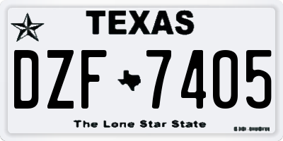TX license plate DZF7405