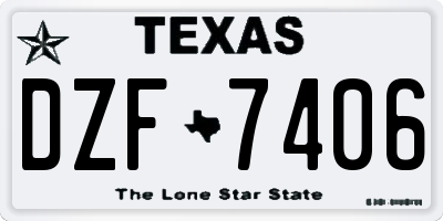 TX license plate DZF7406