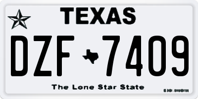 TX license plate DZF7409