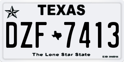 TX license plate DZF7413