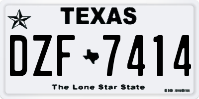 TX license plate DZF7414