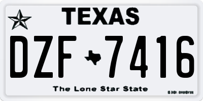TX license plate DZF7416