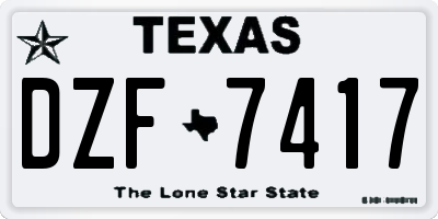 TX license plate DZF7417