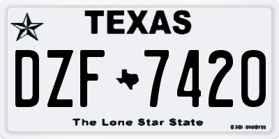 TX license plate DZF7420