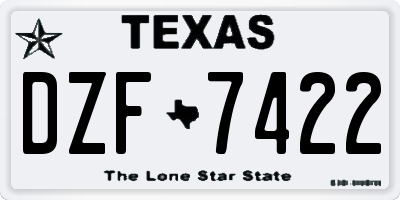 TX license plate DZF7422
