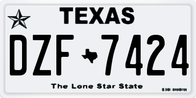 TX license plate DZF7424