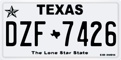 TX license plate DZF7426