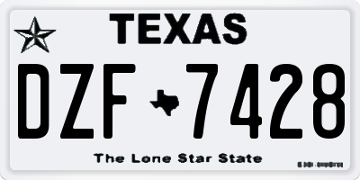 TX license plate DZF7428