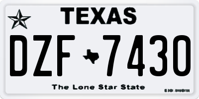 TX license plate DZF7430