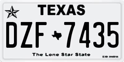 TX license plate DZF7435
