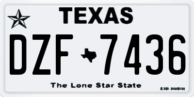 TX license plate DZF7436