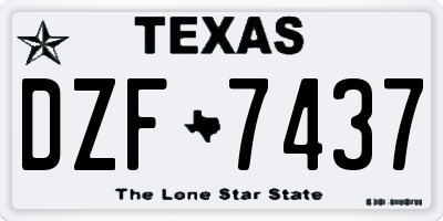 TX license plate DZF7437