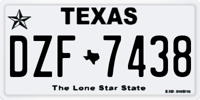 TX license plate DZF7438