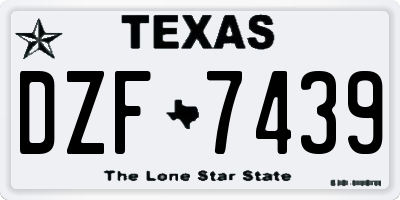 TX license plate DZF7439