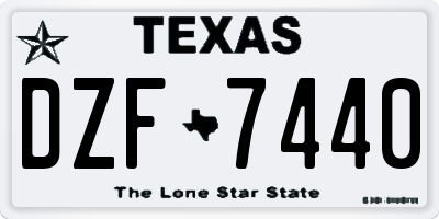 TX license plate DZF7440