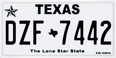 TX license plate DZF7442