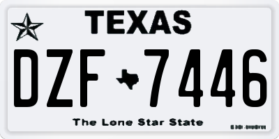 TX license plate DZF7446