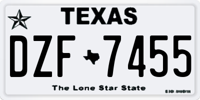 TX license plate DZF7455