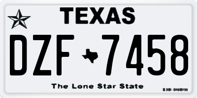 TX license plate DZF7458