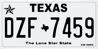 TX license plate DZF7459