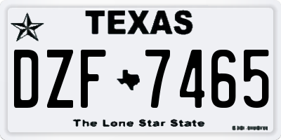 TX license plate DZF7465