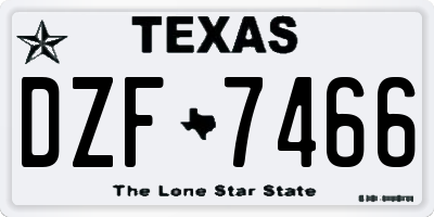 TX license plate DZF7466