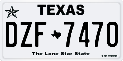 TX license plate DZF7470