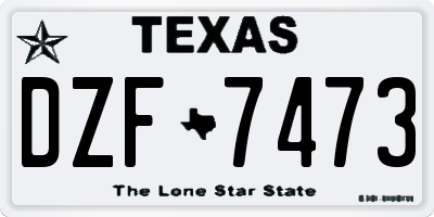 TX license plate DZF7473