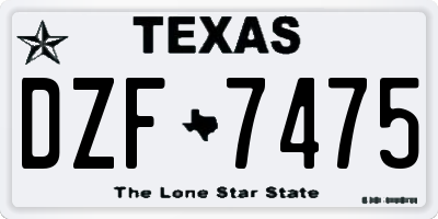 TX license plate DZF7475