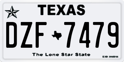 TX license plate DZF7479