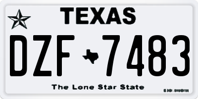 TX license plate DZF7483