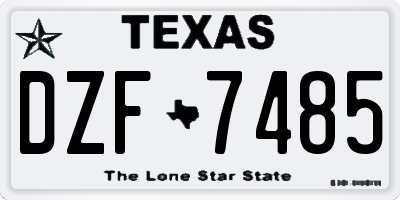 TX license plate DZF7485