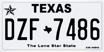 TX license plate DZF7486