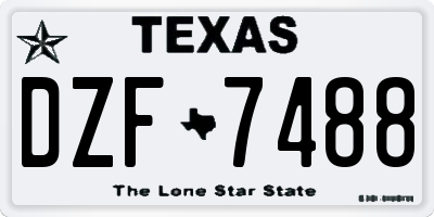 TX license plate DZF7488