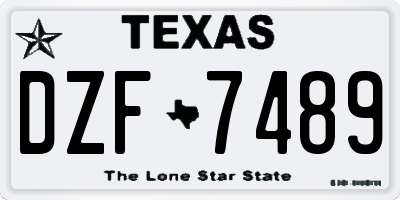 TX license plate DZF7489