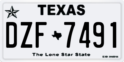 TX license plate DZF7491