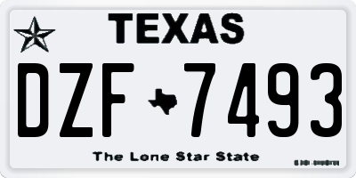 TX license plate DZF7493