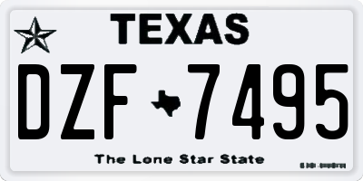 TX license plate DZF7495