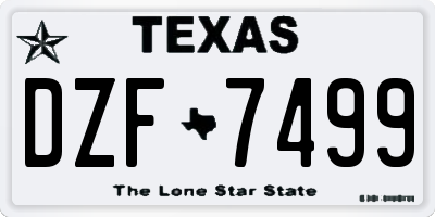 TX license plate DZF7499