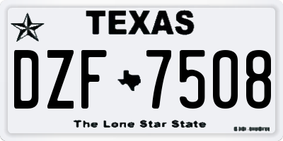 TX license plate DZF7508