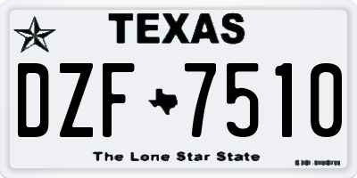 TX license plate DZF7510