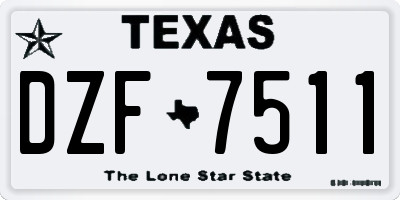 TX license plate DZF7511
