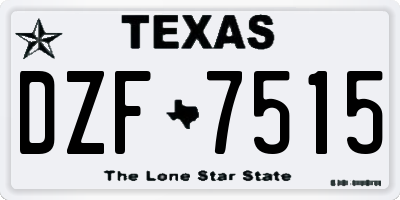 TX license plate DZF7515